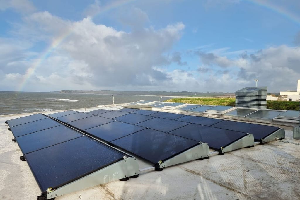 Solar PV installation on the roof of CCR Energy.