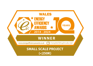 Wales Energy Efficiency Awards 2014-2024, Winner, Small Scale Project (up to 250K).