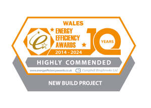 Wales Energy Efficiency Awards Wales 2014-2024, Highly Commended, New Build Project.